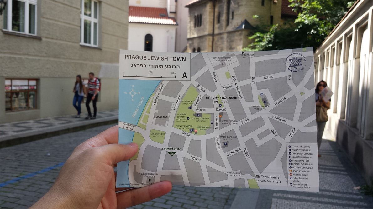 mapa barrio judio praga