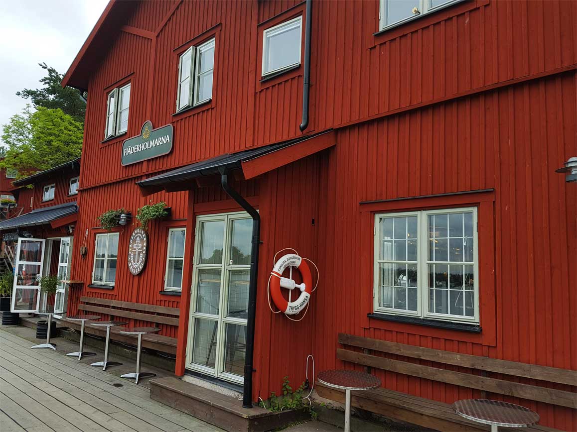 Stora Fjäderholmen. restaurante en Stora Fjäderholmen.