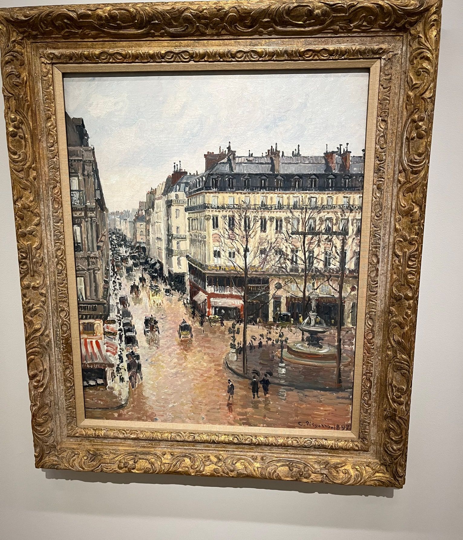 Calle de Sant Honoré, efecto lluvia, de Pissarro (1.897)