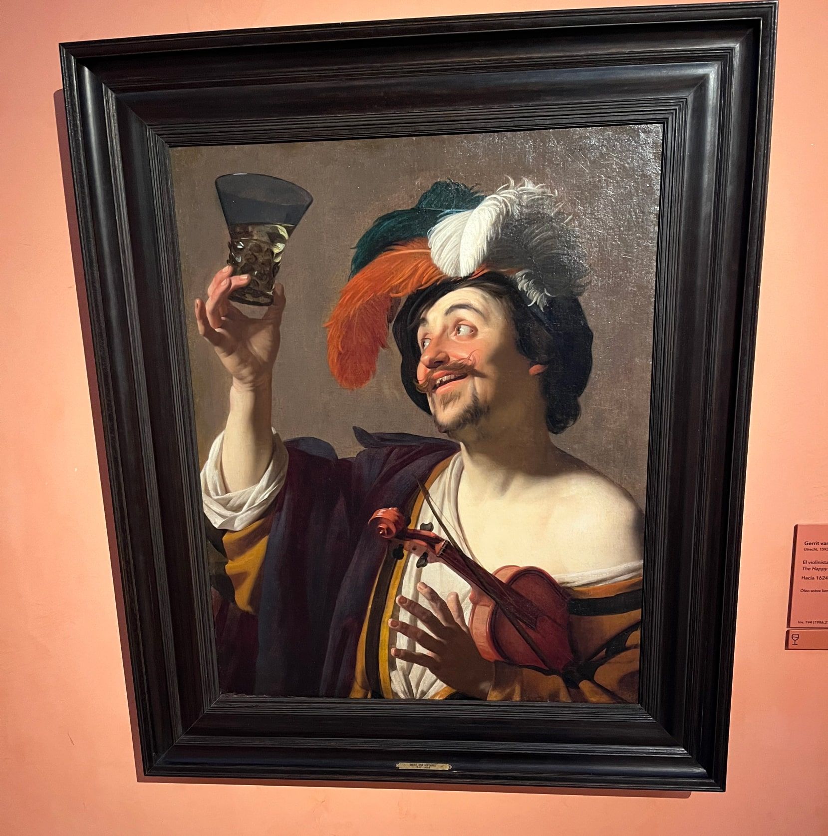 El violinista alegre con un vaso de vino, de Vam Honthorst (1.624)